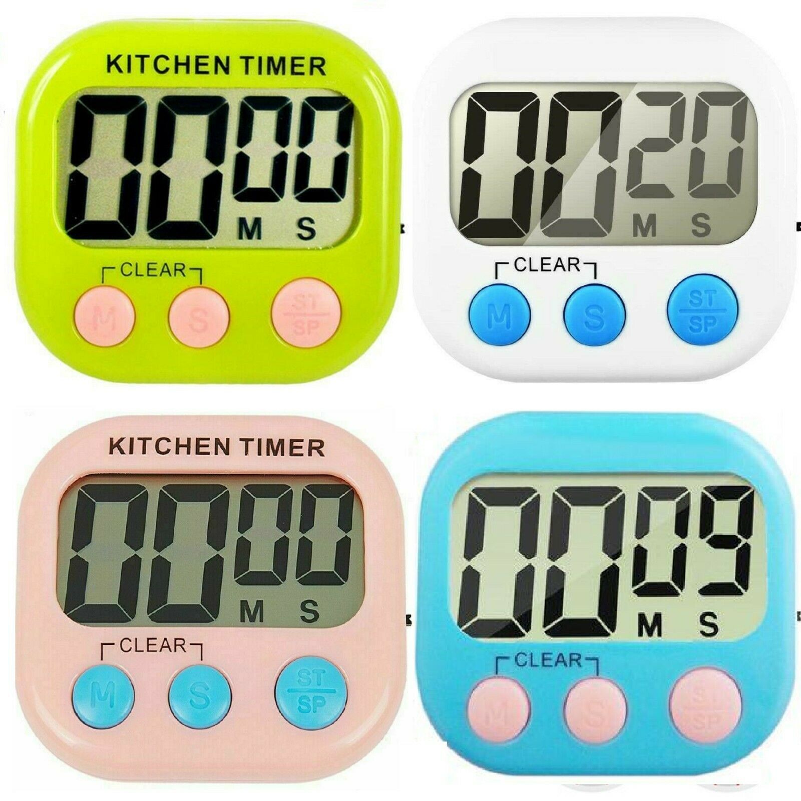 LCD Digital Kitchen Egg Cooking Timer Count Down Clock Alarm